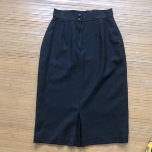 Black pencil wool skirt